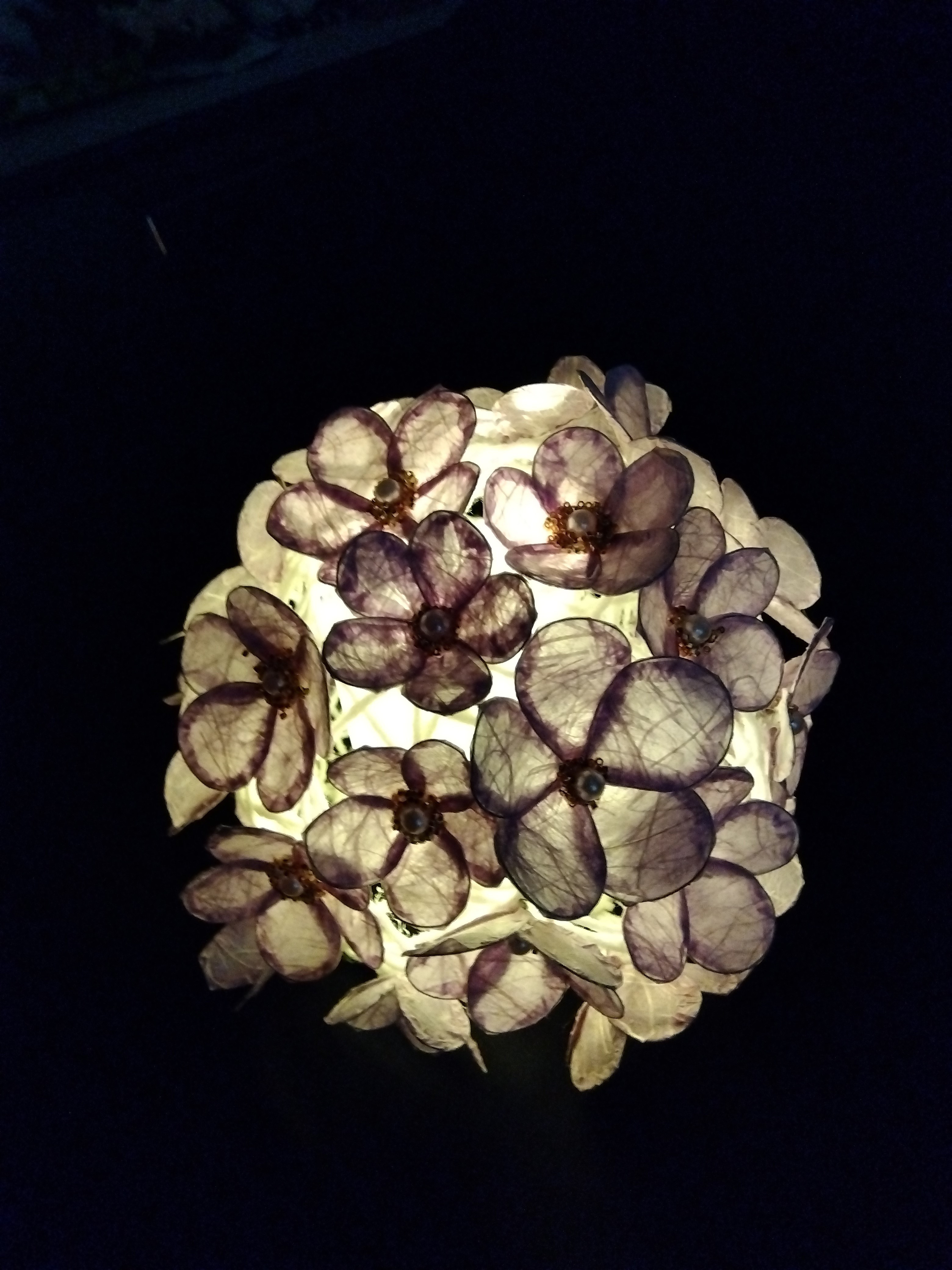 和紙のランプシェード（紫）