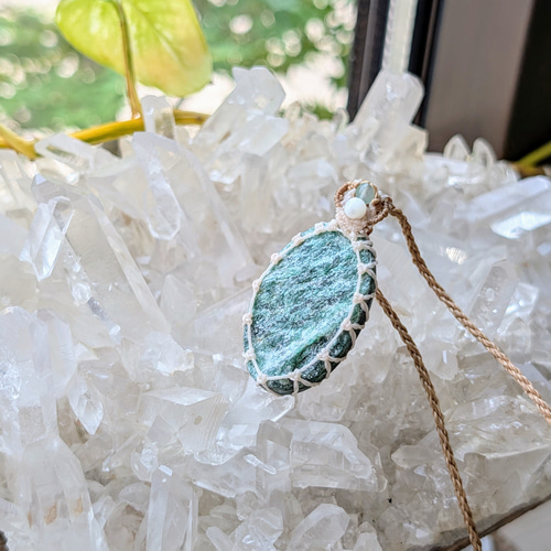 ☆グリーンアベンチュリンDruzy・アベンチュリン☆マクラメ編み