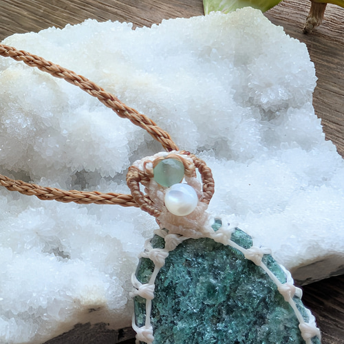 ☆グリーンアベンチュリンDruzy・アベンチュリン☆マクラメ編み