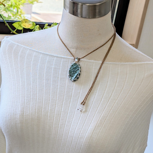 ☆グリーンアベンチュリンDruzy・アベンチュリン☆マクラメ編み