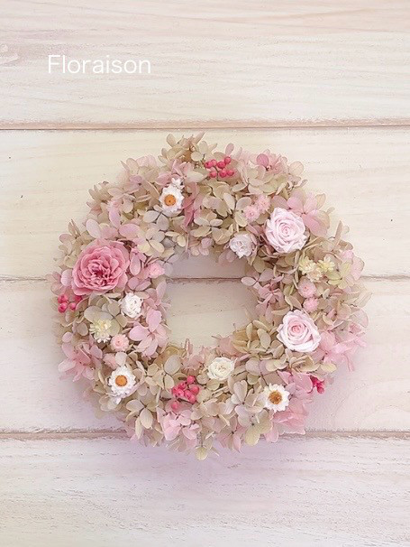 大人かわいい❤︎くすみピンクリース　結婚式✳︎引越し✳︎誕生日✳︎お祝い