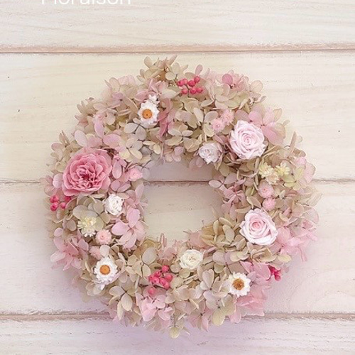 大人かわいい❤︎くすみピンクリース 結婚式✳︎引越し✳︎誕生日