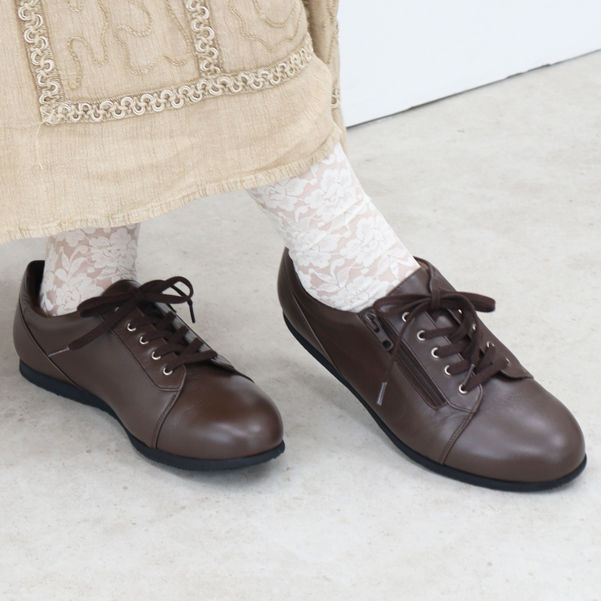 ファスナー付きウォーキングシューズ | 本革 日本製 男女兼用 健康 靴 WTシューズ 520002