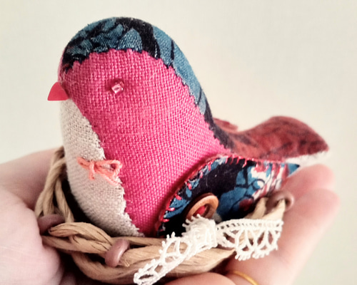 牡丹色の小鳥さん ぬいぐるみ サタケコトリ店 通販 19557085