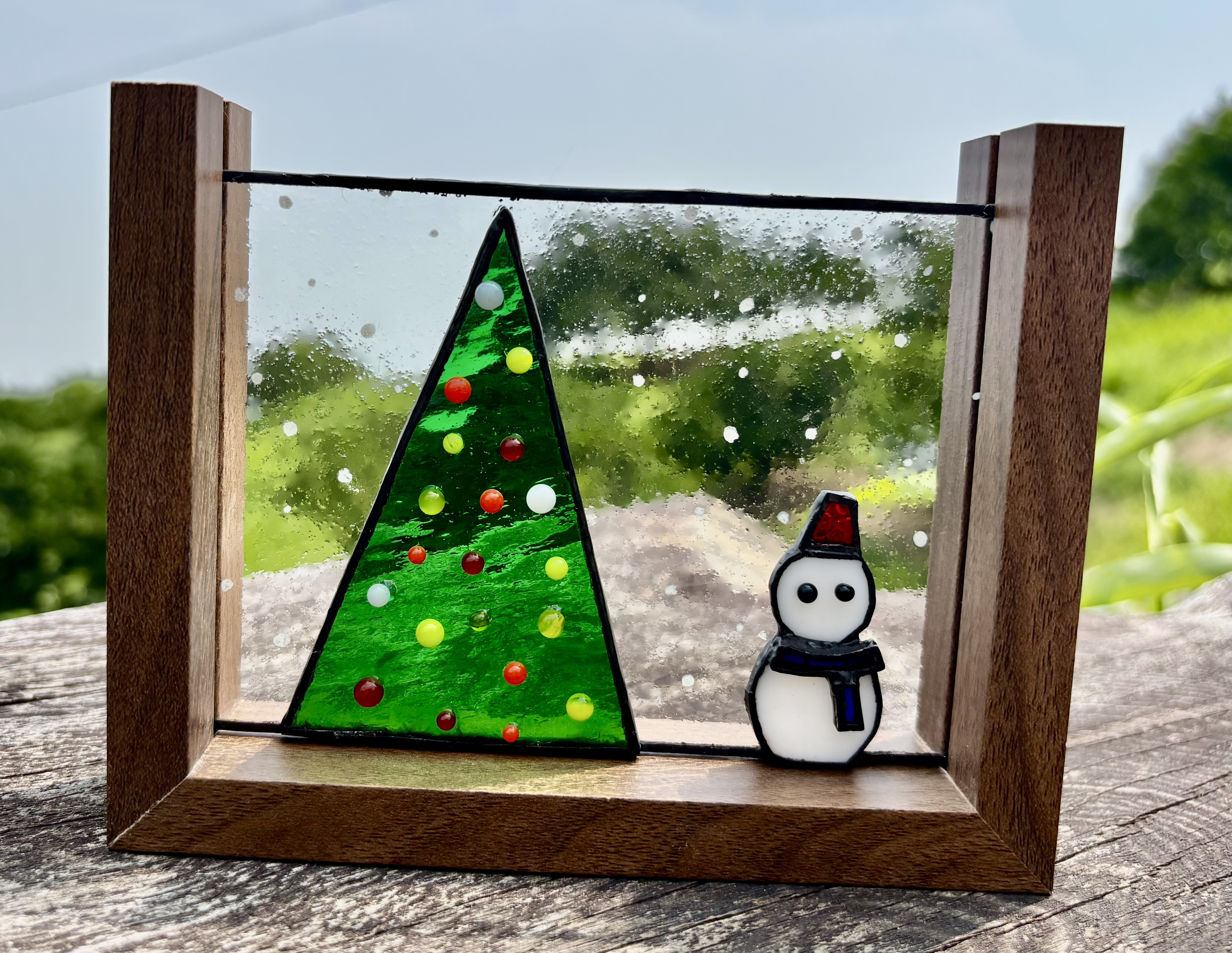 クリスマスステンドグラス クリスマスのステンドグラス ヒュージンググラス クリスマス