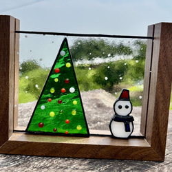 クリスマスのステンドグラス ヒュージンググラス クリスマス