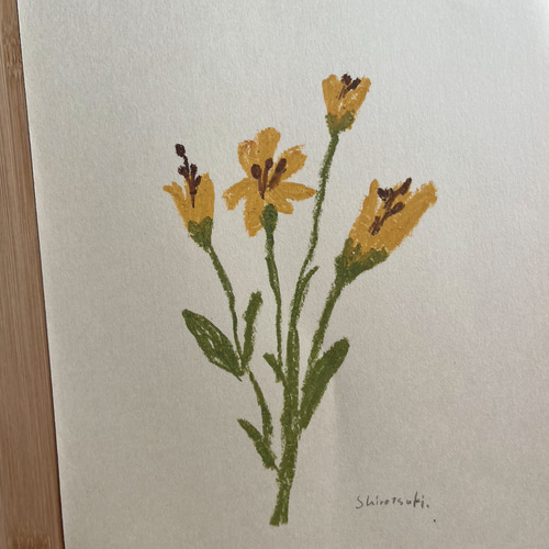 原画】花の絵ー深みのある黄色のお花 絵画 crystal empty 通販