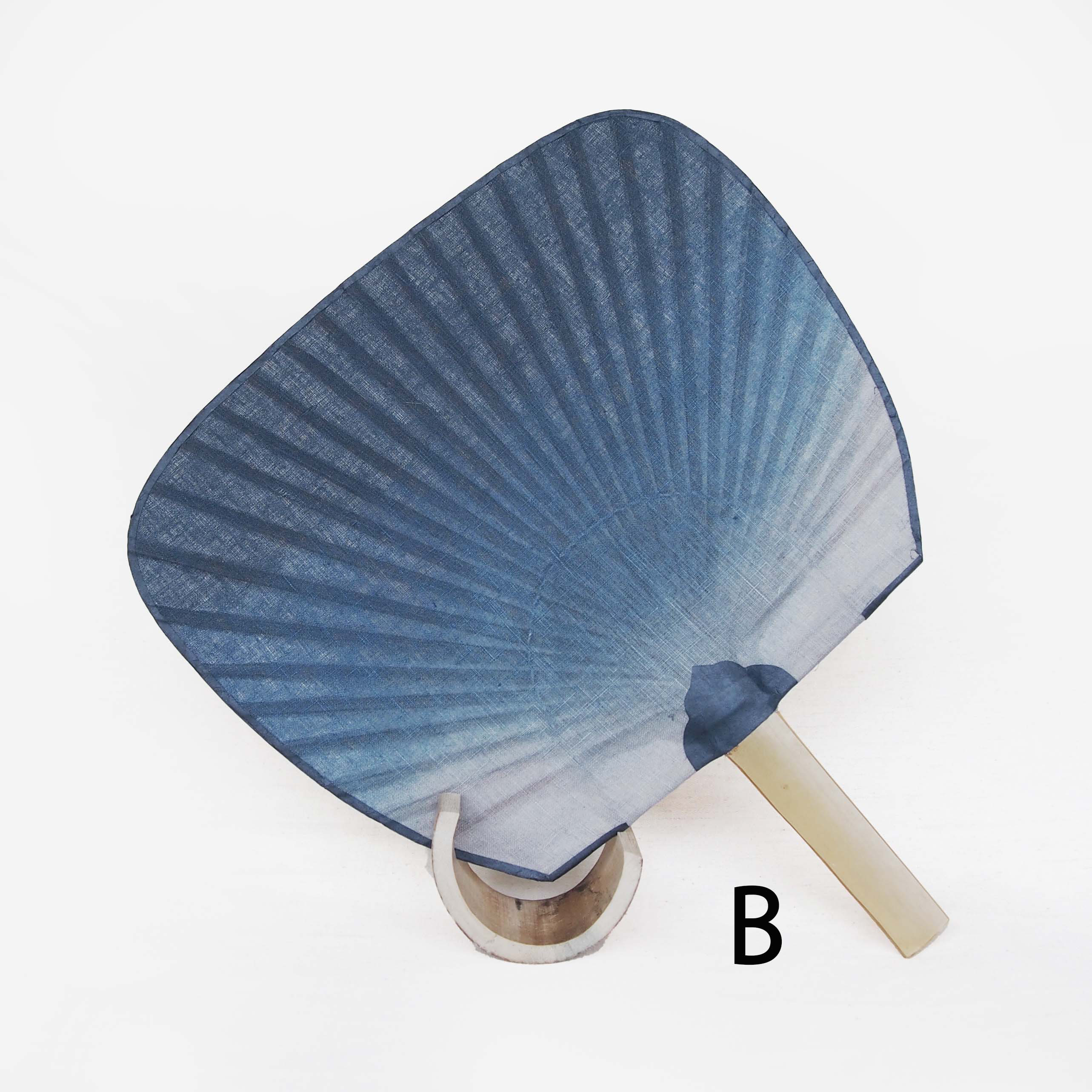 藍染め竹製うちわ《楕円大》麻/日本の夏2026