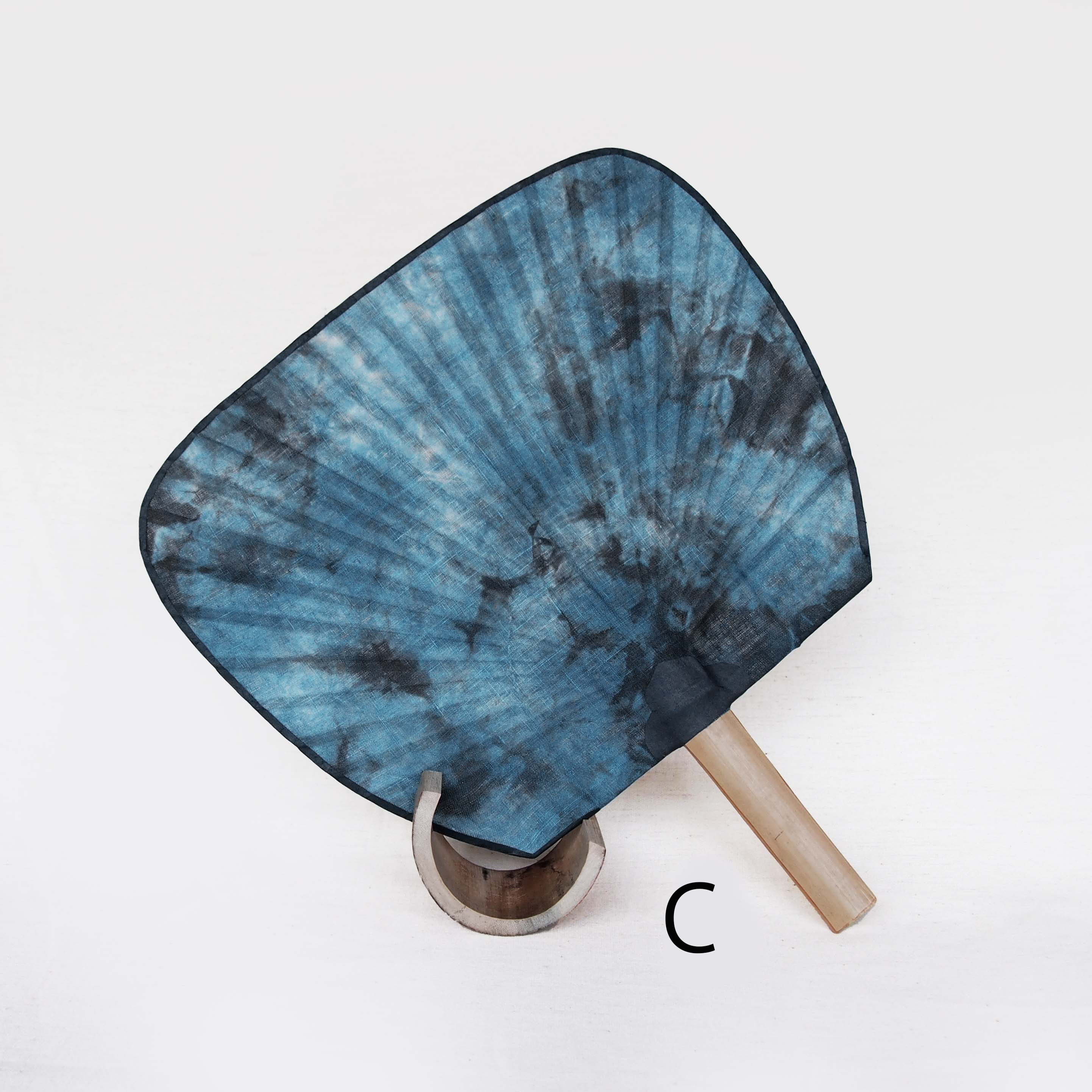 藍染め竹製うちわ《楕円大》麻/日本の夏2026