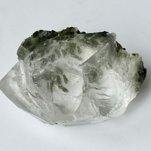 水草 涼 エピドートinクォーツ ⑥ 緑簾石入り水晶 Epidote in Quartz