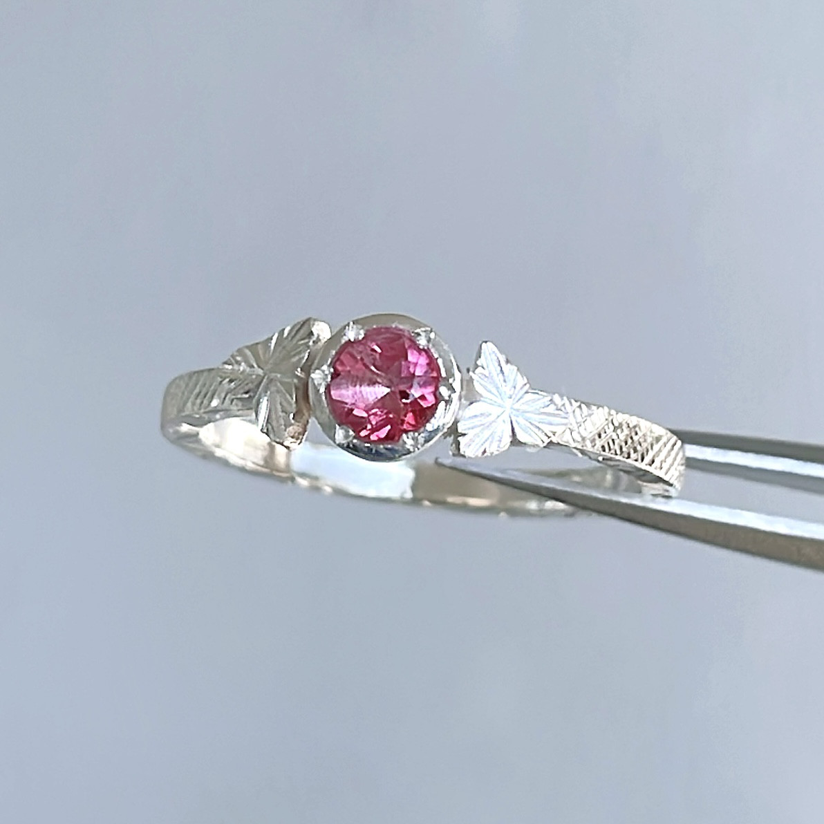 Pink tourmaline ring