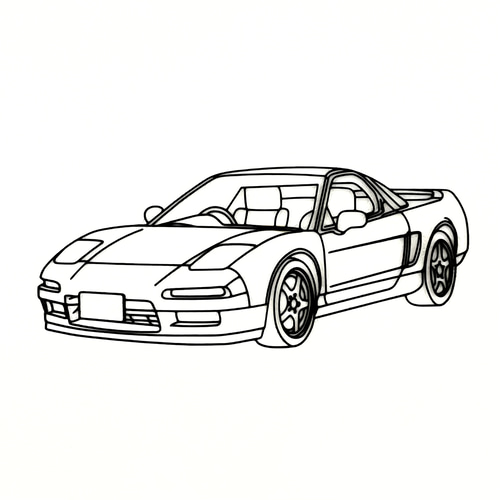 立体的な車のワイヤーアート作品 木製フレーム ホンダ NSX ウォールプレート ウォールアート ワイヤーアート風 自動車