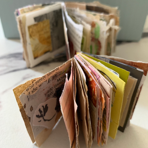 アート⭐︎ジャンクジャーナルブック3冊&リメイクコラージュ封筒の