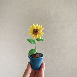 9658.bud 粘土の鉢植え ひまわり［大］ 7枚目の画像