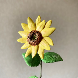 9658.bud 粘土の鉢植え ひまわり［大］ 4枚目の画像