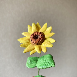 9660.bud 粘土の鉢植え ひまわり［大］ 4枚目の画像