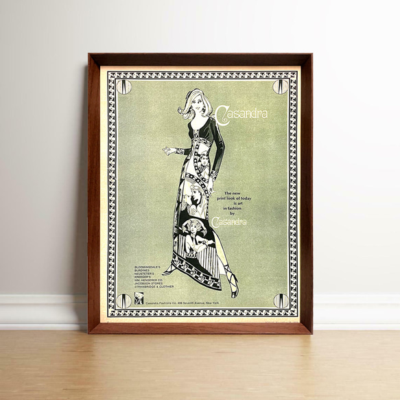 サイケデリック ファッション 1960年代 ヴィンテージ 雑誌 広告 額付