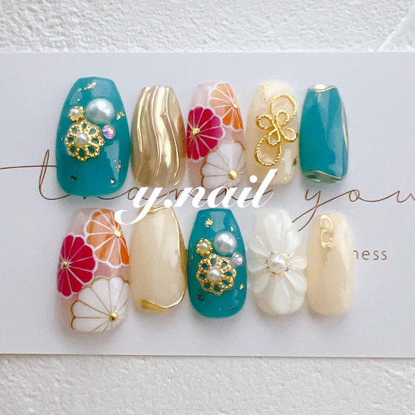 ネイルチップ/成人式ネイル/振袖ネイル/前撮り/和装ネイル/ブライダル