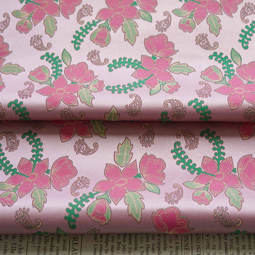 長さ1m ジャガード生地 大判 花柄 ピンク 綺麗 上品 布 きじ 色織 手芸