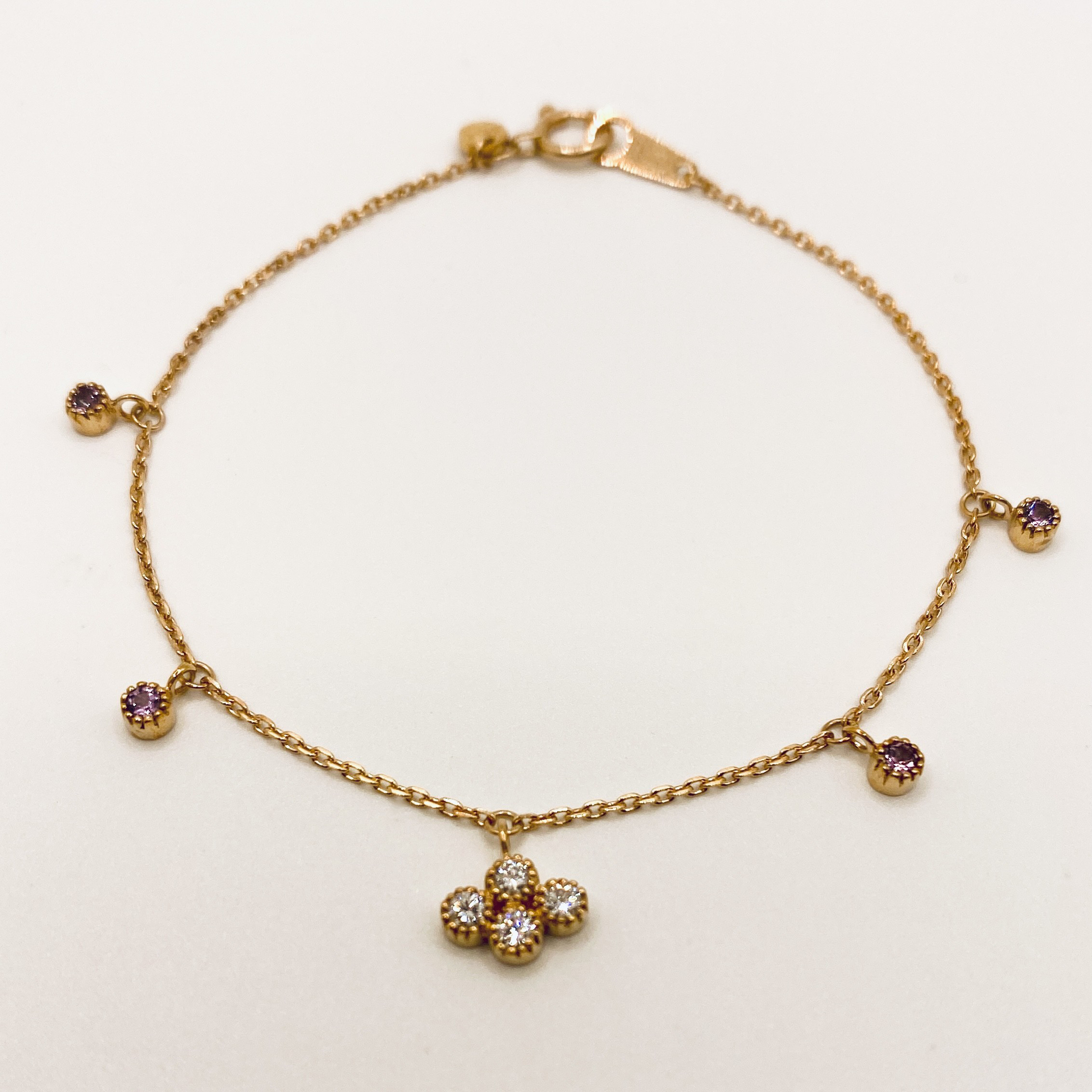 [orient] オリエント　K18PG　ダイヤ・サファイアブレスレット