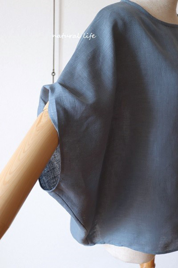 くすみブルーリネンのゆるプル 11枚目の画像