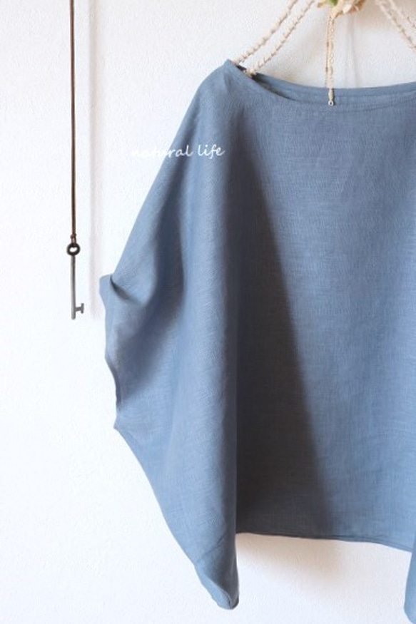 くすみブルーリネンのゆるプル 2枚目の画像