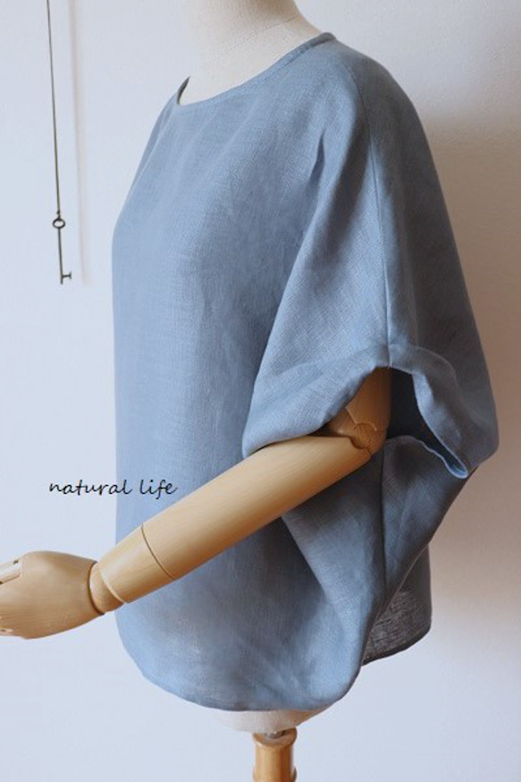くすみブルーリネンのゆるプル 9枚目の画像