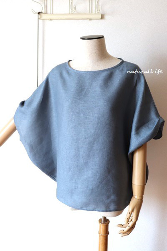 くすみブルーリネンのゆるプル 6枚目の画像