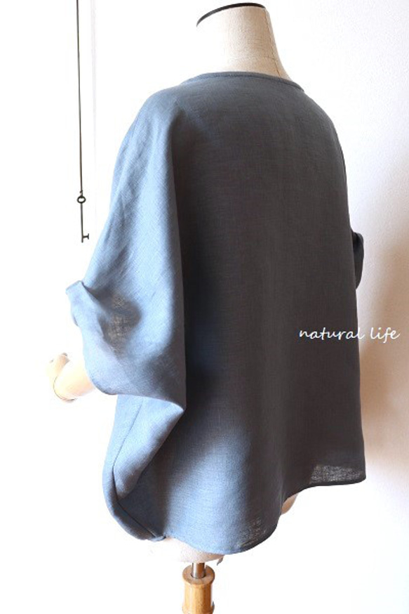 くすみブルーリネンのゆるプル 10枚目の画像