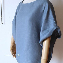 くすみブルーリネンのゆるプル 8枚目の画像
