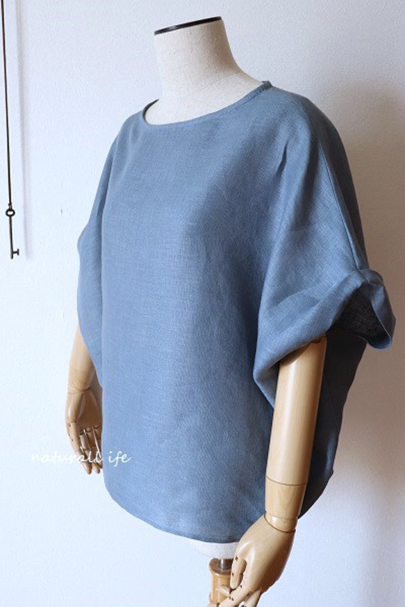 くすみブルーリネンのゆるプル 8枚目の画像