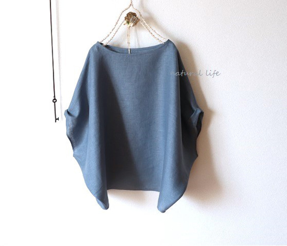 くすみブルーリネンのゆるプル 1枚目の画像