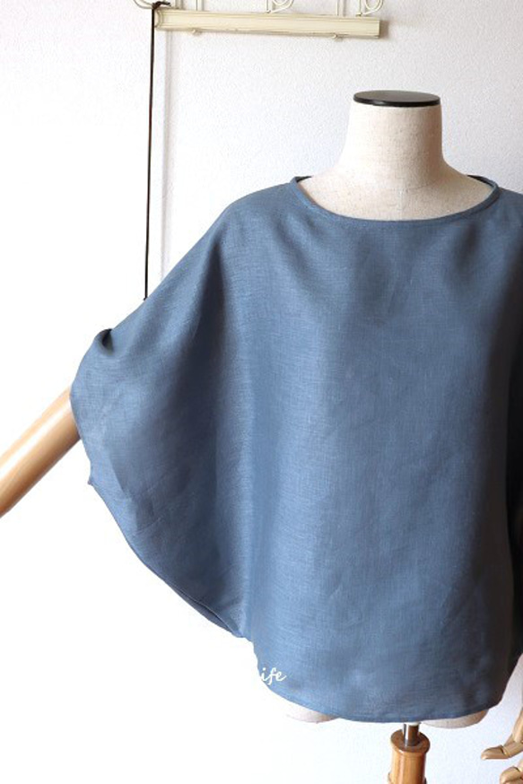 くすみブルーリネンのゆるプル 7枚目の画像