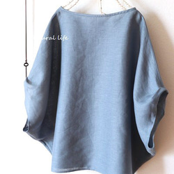 くすみブルーリネンのゆるプル 5枚目の画像