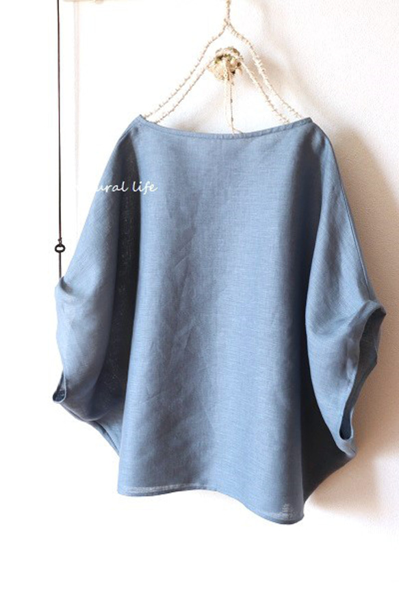 くすみブルーリネンのゆるプル 5枚目の画像
