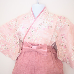 やさしい桜色のベビー袴☆０〜３歳☆お食い初め☆初節句☆ひな祭り☆こどもの日 5枚目の画像