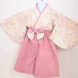やさしい桜色のベビー袴☆０〜３歳☆お食い初め☆初節句☆ひな祭り☆こどもの日 11枚目の画像