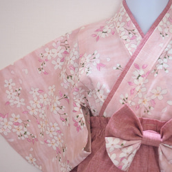 やさしい桜色のベビー袴☆０〜３歳☆お食い初め☆初節句☆ひな祭り☆こどもの日 4枚目の画像