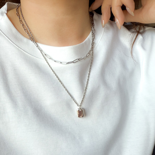 e.m. プレート型ペンダント ネックレス ifumé】SV925プレート ネックレス サージカルステンレス 金属