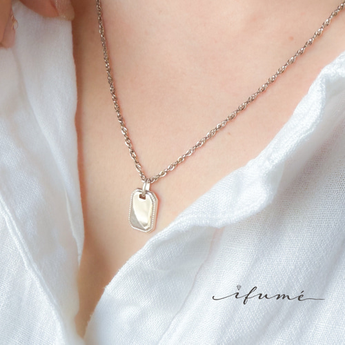 ifumé】SV925プレート ネックレス サージカルステンレス 金属