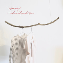 流木インテリア 1ｍサイズのシンプルな流木のハンガーラック 北欧 衣装掛け ハンギング 吊り下げ ハンガーポール N97 2枚目の画像