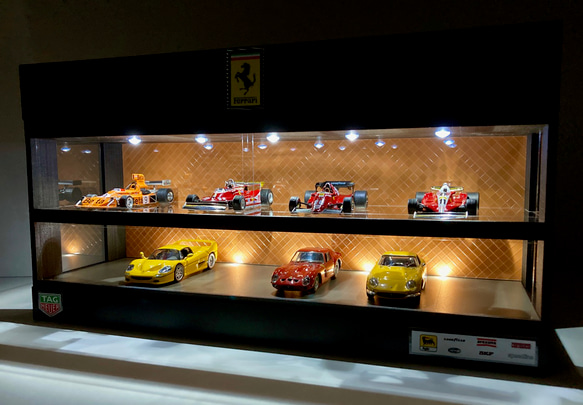 1/43展示14台可能・エナメルタイル2・2層式ディスプレーBOX/ネオジオラマ 1/43展示14台可能・エナメルタイル2・2層式ディスプレーBOX