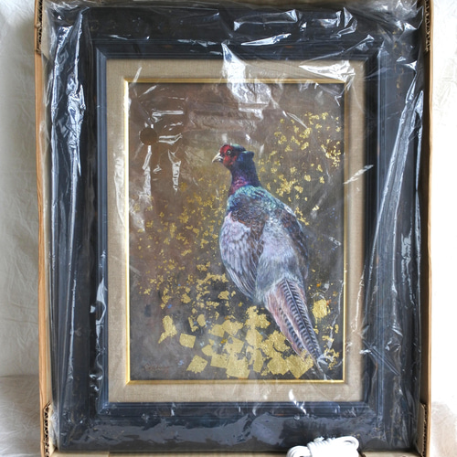 キジの油絵F4額入り 絵画 mimoza 通販 19558795｜Creema(クリーマ)