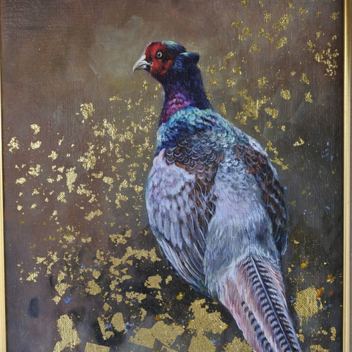 キジの油絵F4額入り 絵画 mimoza 通販 19558795｜Creema(クリーマ)