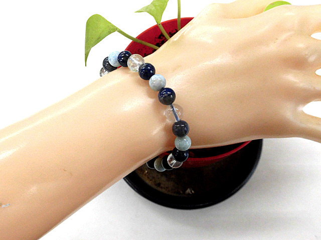 天然石 ラリマー(ペクトライト)ブレスレット 内周17.5cm 　　250720280