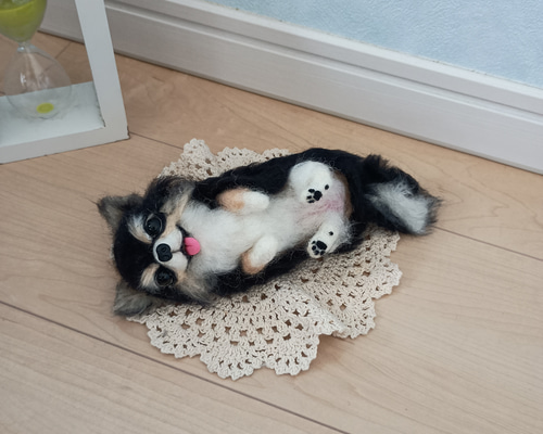 羊毛フェルト 犬 チワワ 可愛いヘソ天チワワ♡ その他素材 リラシナ