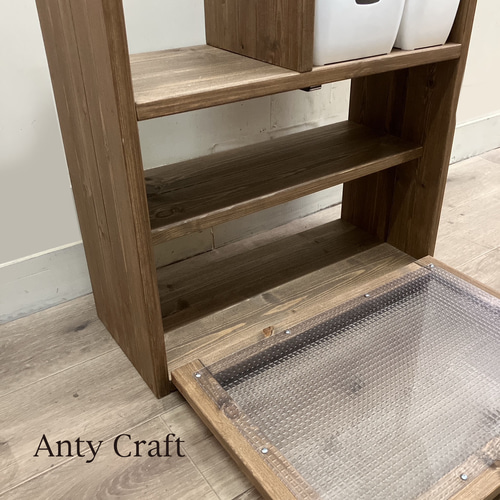 サイズオーダー可】【引取可能】扉付きキッチン収納（ケース大1個＆小1