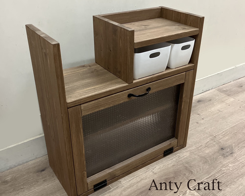 【サイズオーダー可】【引取可能】扉付きキッチン収納（ケース大1個＆小1個付） e1c38a324b089f8b46a7ae3563d67c