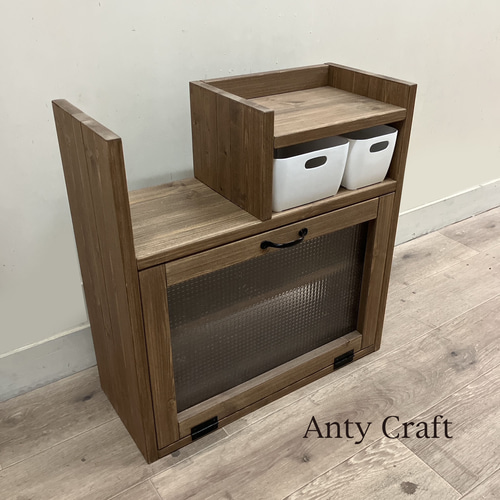 サイズオーダー可】【引取可能】扉付きキッチン収納（ケース大1個＆小1