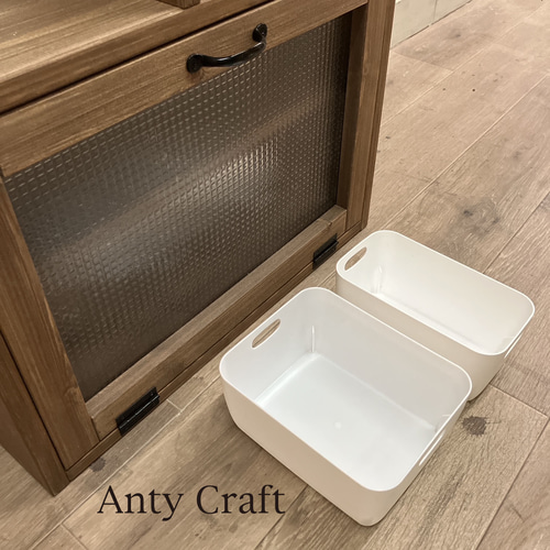 サイズオーダー可】【引取可能】扉付きキッチン収納（ケース大1個＆小1